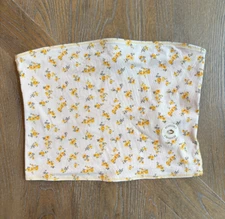 Hollister Yellow White Floral Reversible Sleeveless Crop Tube Top Spring Summer