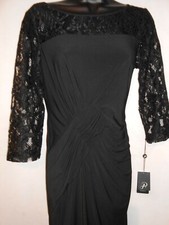 NEW Adrianna Papell dress, Black with black lace UK10 RRP $119