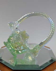 Fenton Basket Mini Sea Green Opalescent Carnival 4585gy Mib Freeusaship Ebay