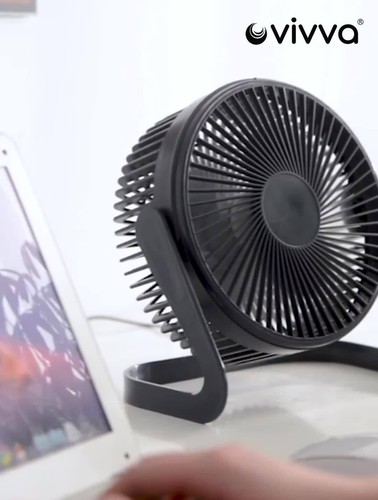 Portable mini USB Cooling Fan 360° Small Desktop Desk Quiet Computer 4inch - Video 1 of 1