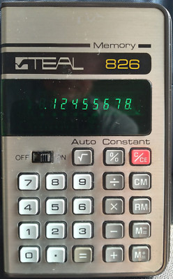 Teal Memory Vintage Teal Memory 826 Electronic Math Calculator Pocket Protector ...