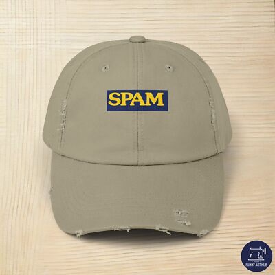 Spam Logo Unisex Distressed Cap