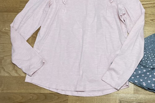 Girl's Gap & H&M Outfit Size 8 - Dusty Pink Top W/Gray Heart Skirt EUC - Picture 4 of 7