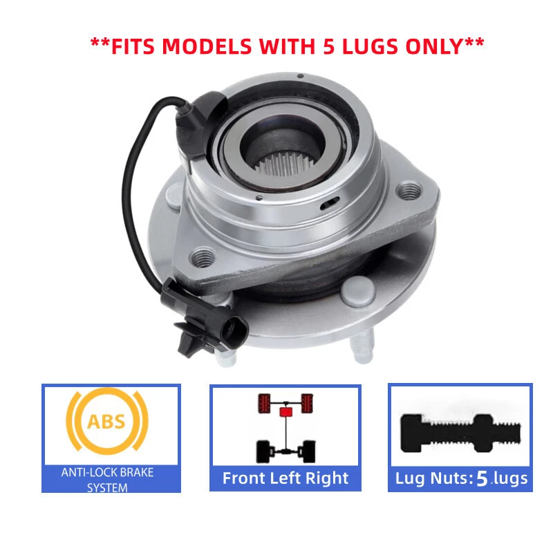 Conjunto de cojinete de cubo de rueda delantera para Chevy Cobalt HHR Malibu Pontiac G6 Aura Foto 4 de 4