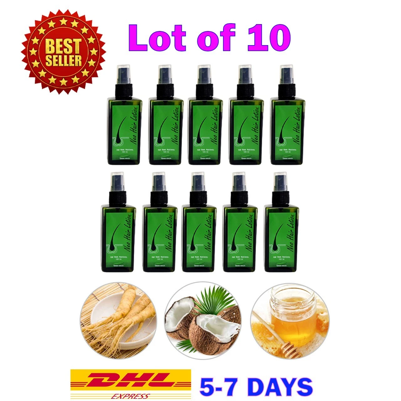 10x Neo Hair lotion Natural Herbs Spray Root Nutrients Hair Treatment 120 ml New