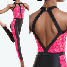 Revolution Tenth House READ MY MIND RC25775 hot pink jumpsuit unitard XLC child