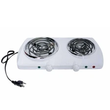 19"x10" Portable Double Electric Burner Stove Cooktop 1500W Double Cooking Stove