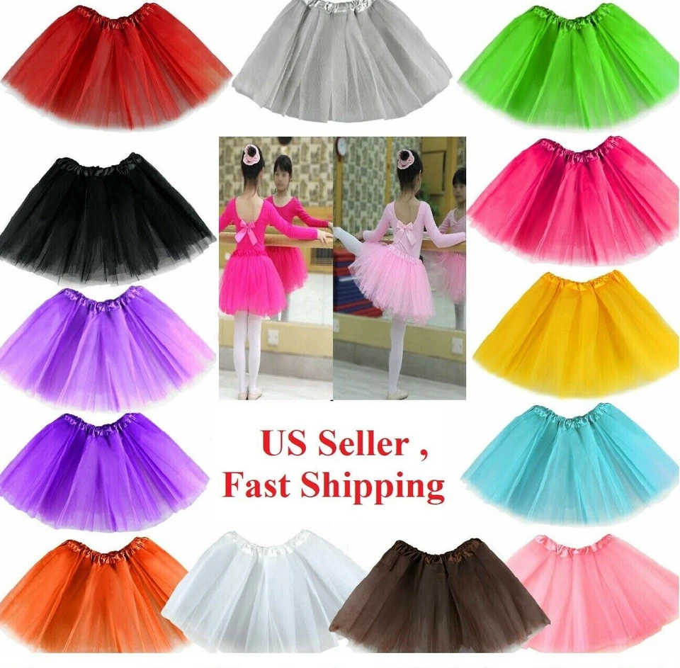 Girls tutu Ballet Dance Wear Costume Party Kids dancing dancewear skirt dress - Image 2 of 2