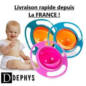 Bol Bebe Gyroscopique 360 Avec Couvercle Anti Chute Et Renversement Nourriture Ebay