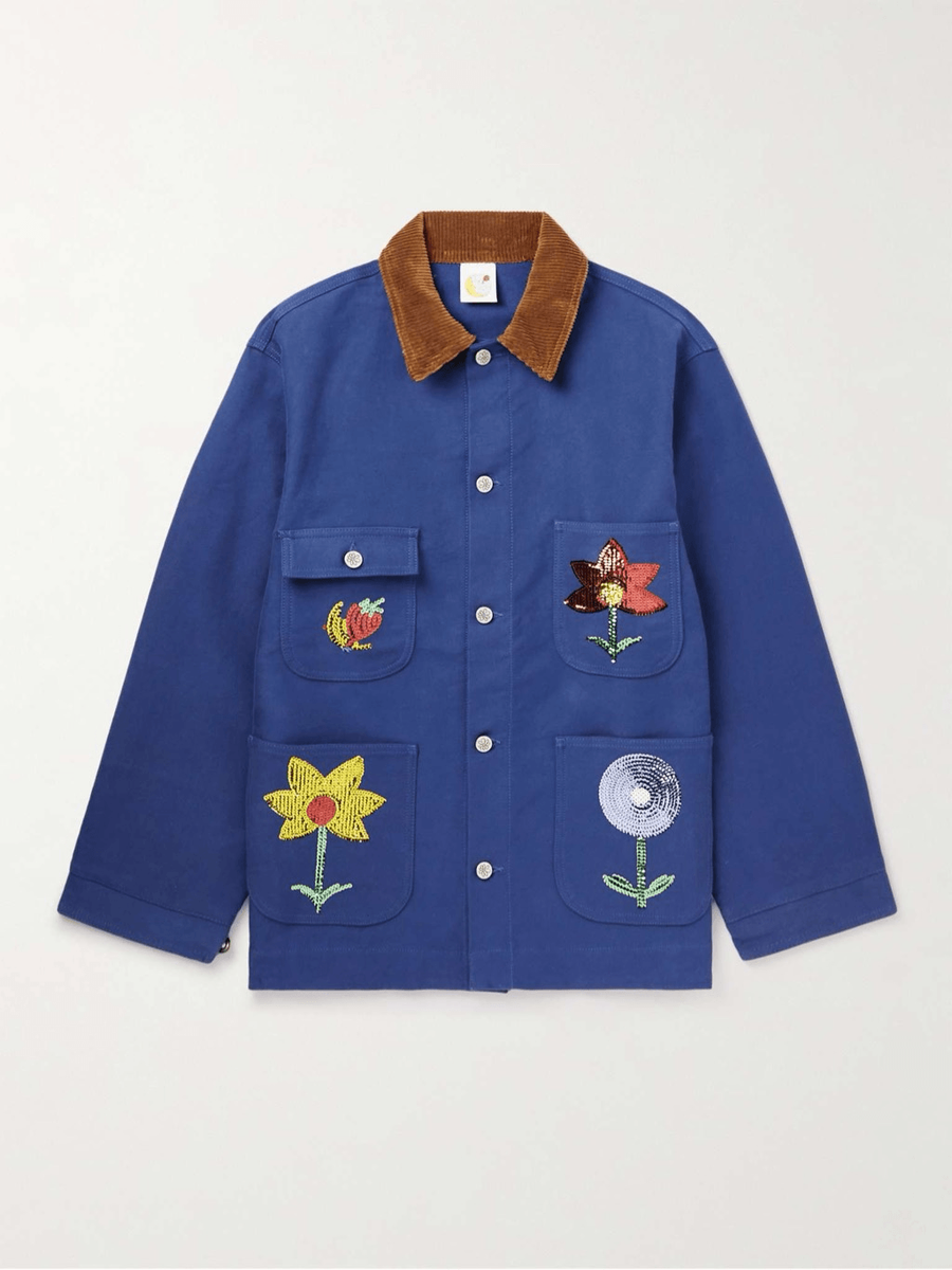 SKY HIGH FARM Sequin-Embellished Corduroy-Trimmed Cotton Chore