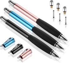 Universal Disc Stylus Touch Screen Pen for iPhone,iPad,Pack of 3 Black Gold Blue