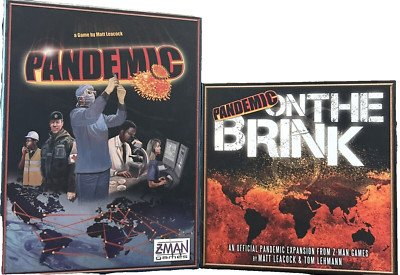 Pandemic Board Game & On the Brink Expansion 2009 From Zman Games Complete