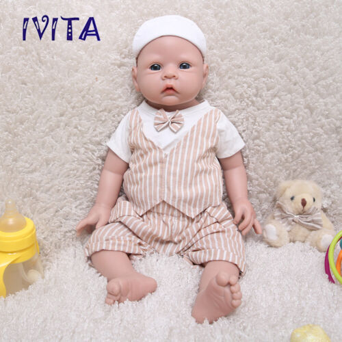 20'' Full Silicone Reborn Baby Dolls Boy Realistic Newborn Silikon Doll Infant - Afbeelding 1 van 8
