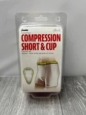 Franklin 37508F0 Flexpro Compression Short & Cup, White Youth XS (Waist: 19-21")