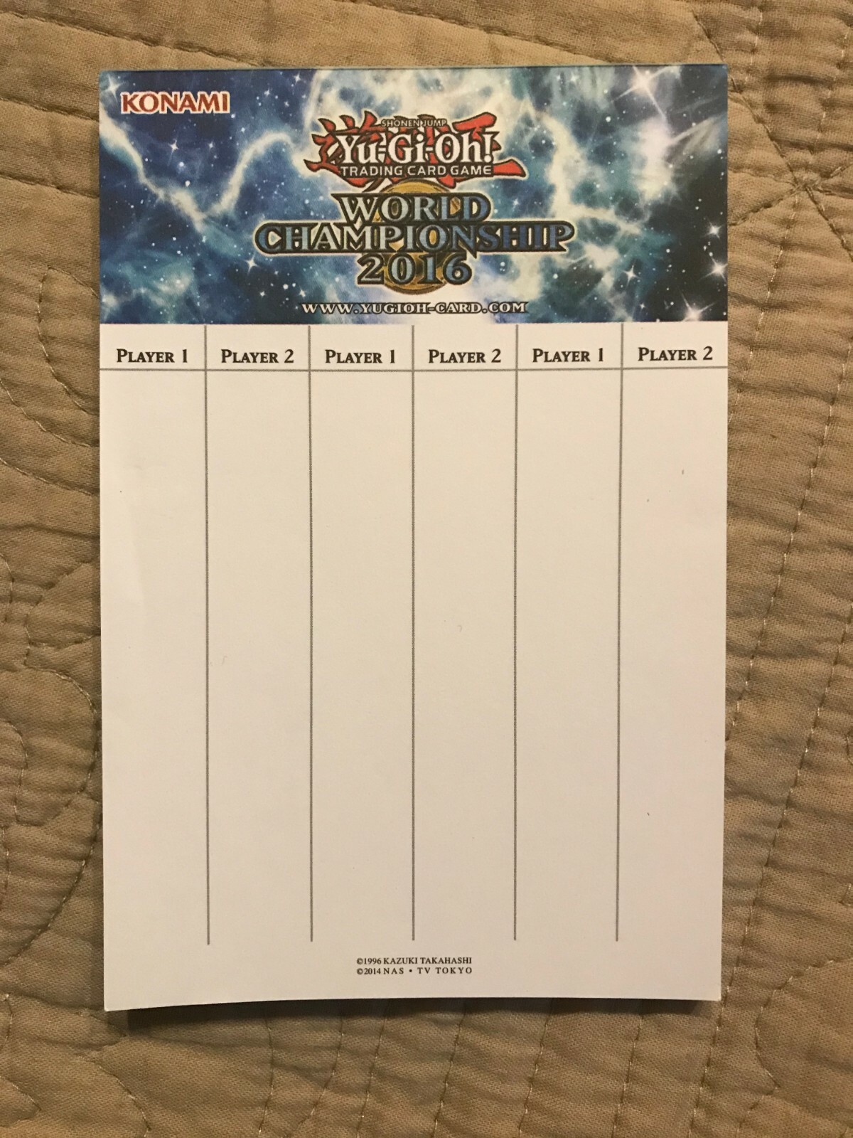 2x Yu-Gi-Oh! World Championship 2016 Notepad for Life Point Tracking | eBay