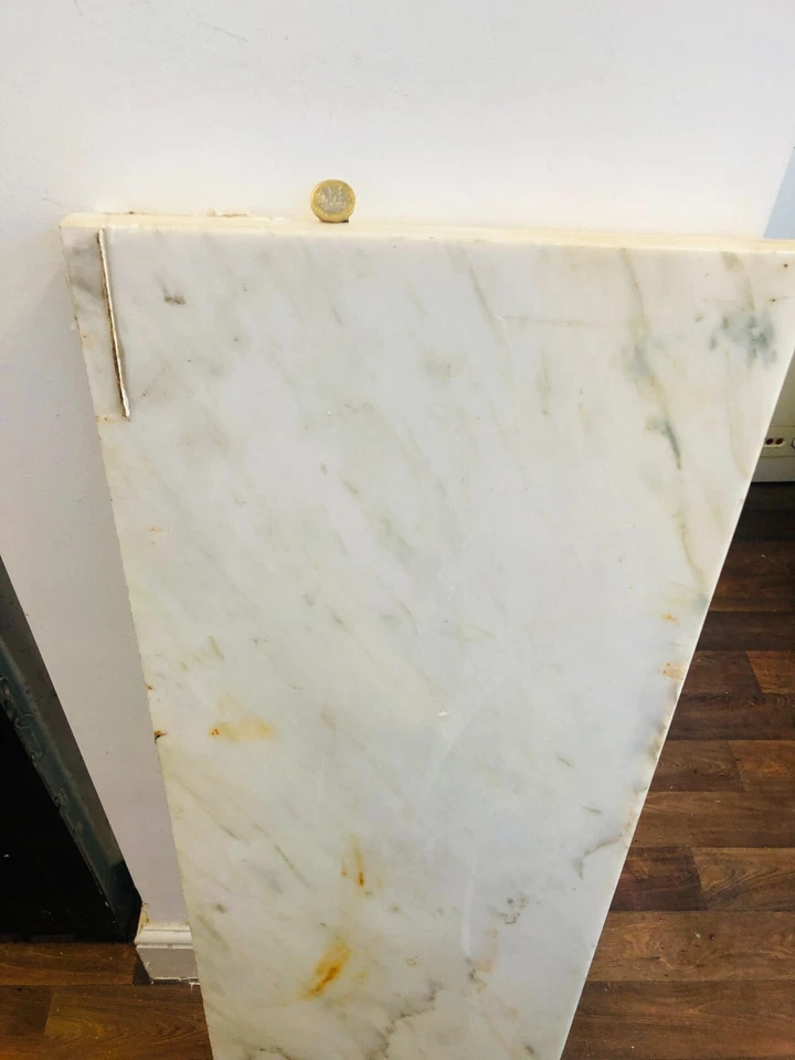 White Marble Stone Hearth Has some stains damage Collection Only  ra - Image 2 of 4