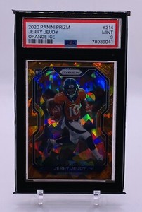 JERRY JEUDY 2020 PANINI PRIZM ROOKIE (RC) ORANGE ICE # 314 PSA 9
