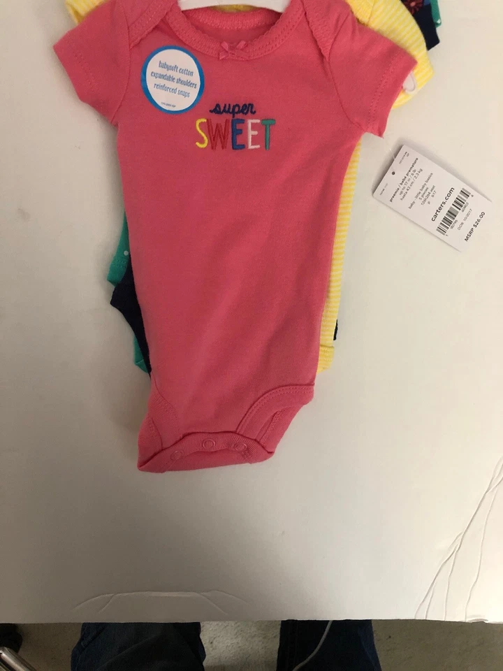 Carter's Bambine Corto SLV Tuta Set Di 5 Cuori / Pois Multicolore Prematuro - Immagine 3 di 4