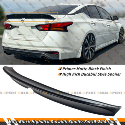 For 19-22 Nissan Altima JDM 3pc Gloss Black Front Bumper Lip +Grill