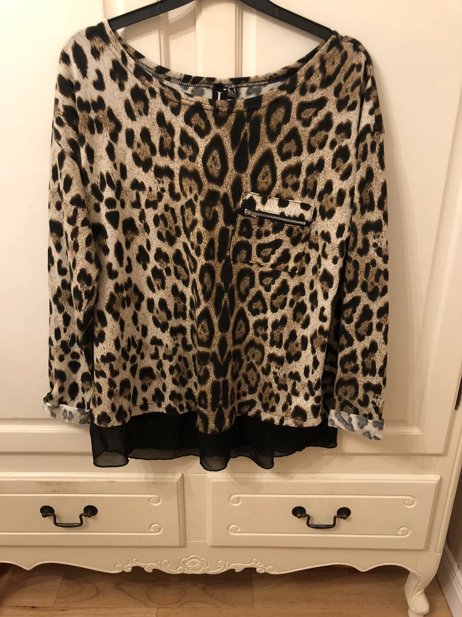 Izabel London Dorothy Perkins leopard print top UK 10 EU 38 USA 6