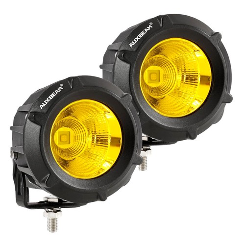 Auxbeam 3.5" Amber LED Work Light + A-Pillar Mount Bracket For Jeep Wrangler JK - Foto 10 di 12