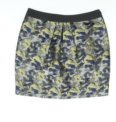 Clements Ribeiro Damen Mehrfarbig Geometrisches Polyester Minirock Größe 12 Reißverschluss