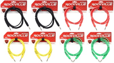 8 Rockville 6' 1/4'' TRS to 1/4'' TRS Cable 100% Copper (4 Colors x 2 of Each)