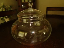 VINTAGE PRINCESS HOUSE LIDDED SERVING BOWL Etched Heritage Pattern  8-1/2" tall