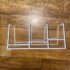 Vintage Retro Plate Rack Vinyl Record Holder Orange Plastic Coated Wire Storage