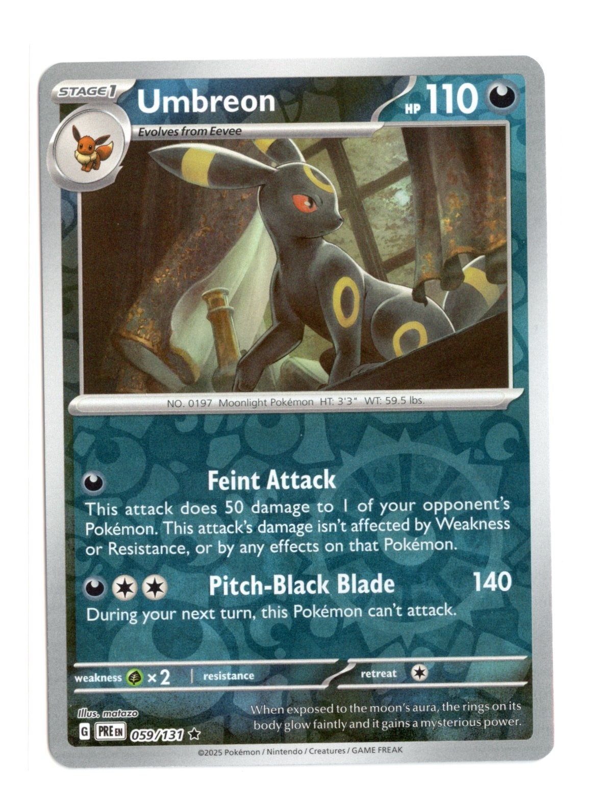 Umbreon 059/131 Rare Reverse Holo SV: Prismatic Evolutions Pokemon NM