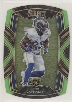 2020 Panini Select Club Level Neon Green Prizm Die-Cut Cam Akers Rookie RC 0a6