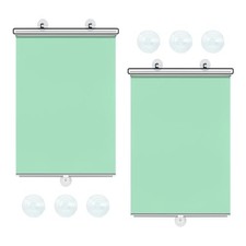 2PCS Car Window Shades 16"x49" - Retractable - Silver Green