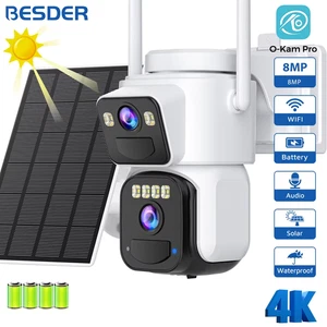 8MP Caméra solaire Wifi PTZ Intégré 7800mAh Détection humaine de l'extérieur de la batterie