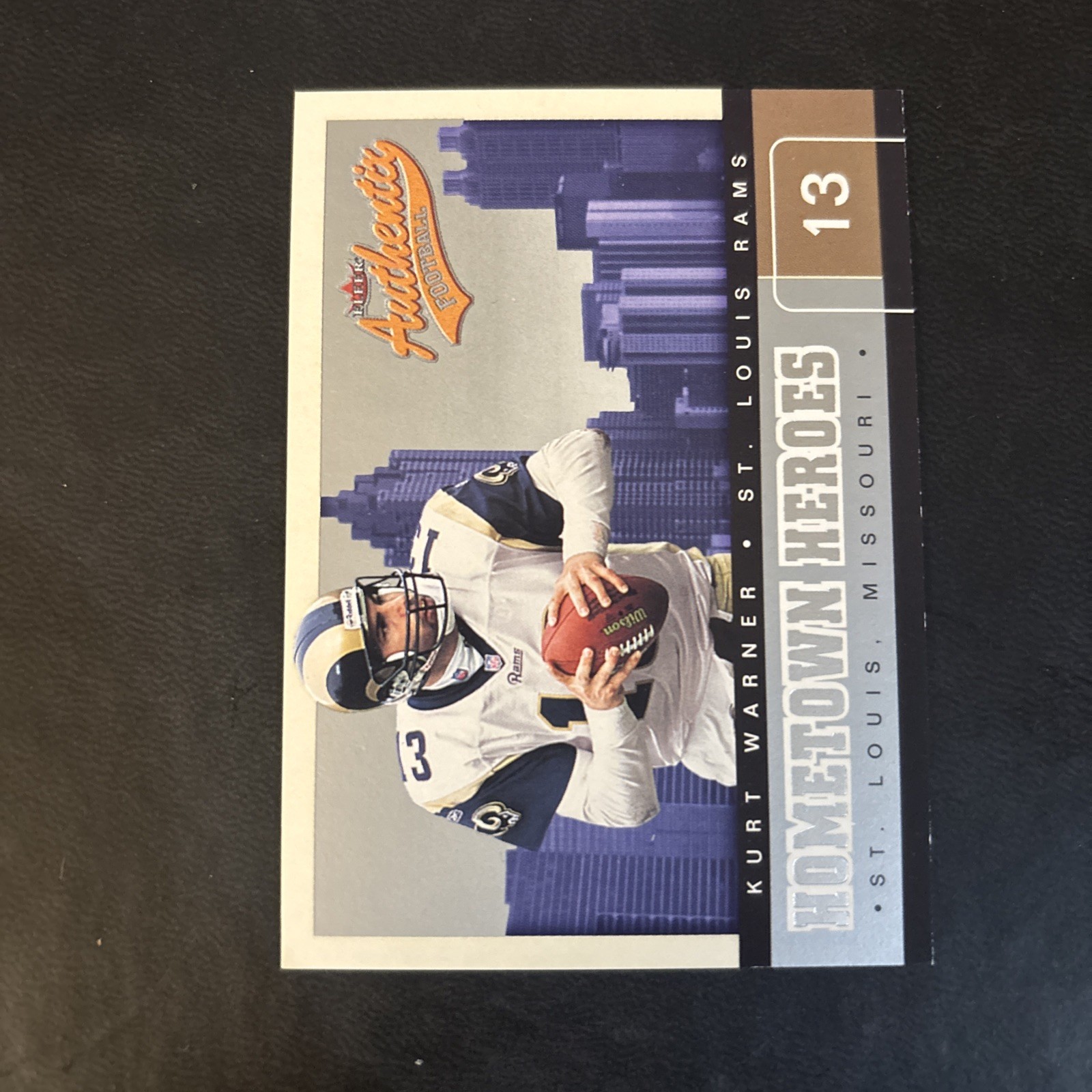 2002 Fleer Authentix - Hometown Heroes Kurt Warner #10 HH