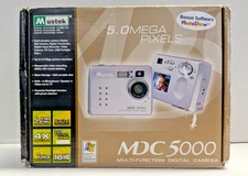 Mustek MDC 5000 Digital Camera 5MP Y2K Retro Camcorder Kit Open Box Tested Works
