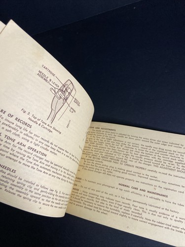 Crescent Phonograph Owners Manual w/Schematic Model A-744, A-746, A-746B, A-746E - Picture 2 of 3