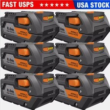 1 6PACK For Ridgid R840087 8.0Ah Lithium Battery Rigid 18 Volt R840086 Tools 6Ah