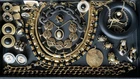 Vintage Bold Gold Tone & Black Vintage Jewelry Lot