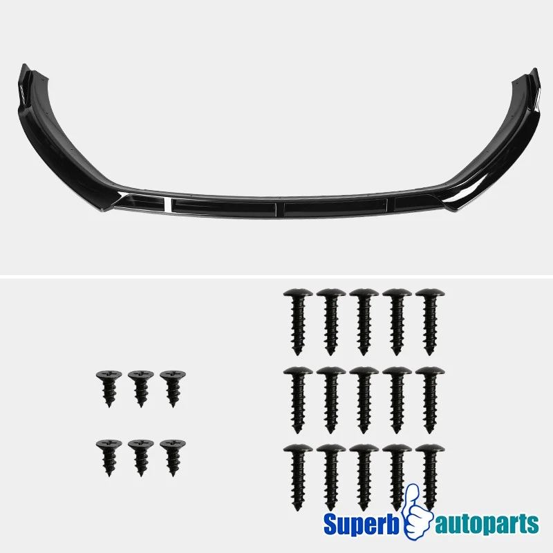 Fits 2014-2017 Volkswagen VW Golf Glossy Black Front Bumper Lip Spolier Splitter Foto 3 de 4