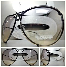 OVERSIZED Classic Vintage Retro Style SUNGLASSES Black Frame Smoke Gradient Lens