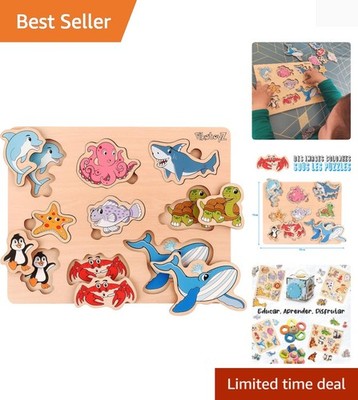 Wooden Puzzles for Toddlers 1-3   Montessori Educational and Learning Toys   ...