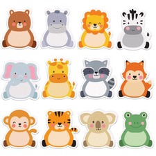 Jungle Animals Sticky Notes, 240 Pages Cute Cartoon 3.1 x 3.6 inches, White