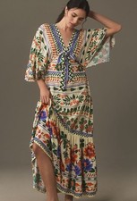 New FARM Rio V-Neck Kaftan Maxi Dress XL