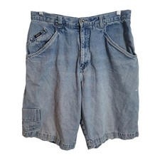 Vintage Karl Kani Jeans Baggy Denim Carpenter Shorts Light Wash Mens Size 36 90s