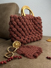 Strandtasche, Korbtasche,Tasche aus Bast, Natur mit farbigen Pompons Handgemacht