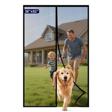Magnetic Screen Door 38.0 x 82.0 in Retractable Screen Door Mesh for Front D...