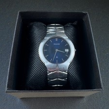 Orologio Accurist Acciaio Inox Quadrante Blu Data Batteria Nuova Funzionante