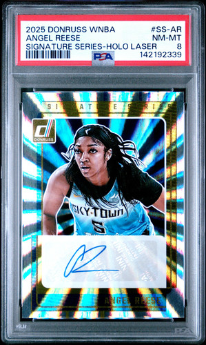 2025 Panini Donruss Wnba Signature Series-Holo Laser Angel Reese 8 PSA #SS-AR