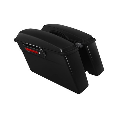 XFMT Motorcycle Vivid Black Hard Saddlebags Saddle Bags Trunk W/Lids & Black ...