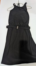 Little Black Dress White House Black Market  XS Stretchy with belt/ silver clasp